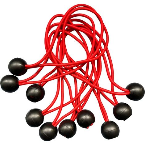 Elastico Tenditelo per teli occhiellati Tenditore Corda con sfera Conf. 10 pezzi (1/5)