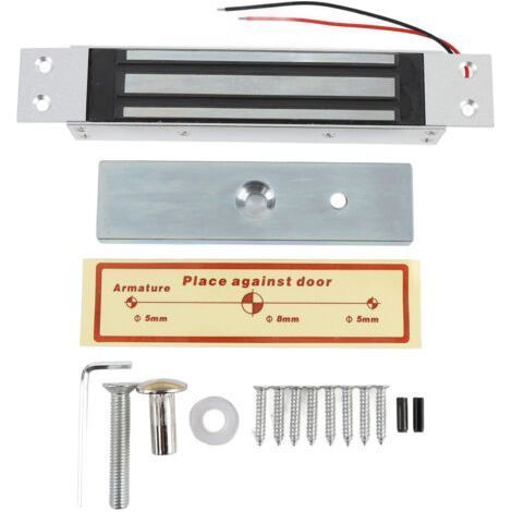 Serrure magnétique électrique à porte unique, Force de maintien de 180KG, Mode DC12V NC, alliage d'aluminium électromagnétique pour le verre, le bois et le métal (1/5)