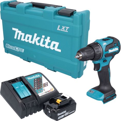 Trapano avvitatore a batteria Makita DDF 490 RT1K 18 V 65 Nm brushless + 1 batteria da 5,0 Ah + caricabatterie + valigetta (1/5)