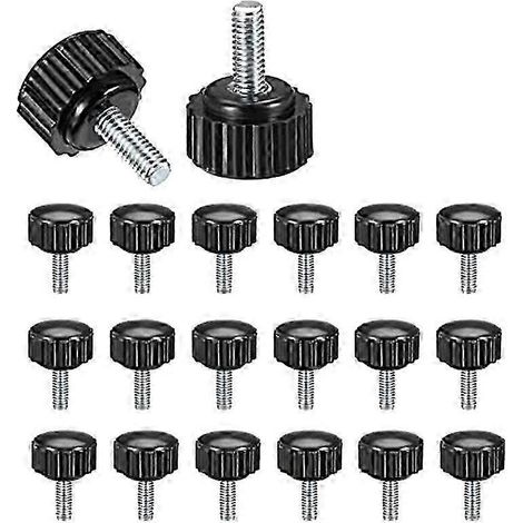 Vis moletées tissées, 20 pièces, M4 x 10 mm, boulons de montage, poignées à visser, noires, rondes, serrage (1/5)