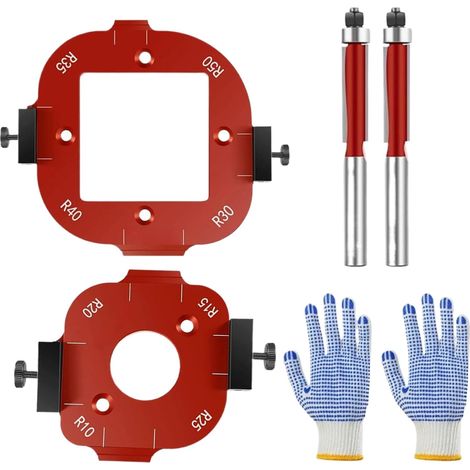 Gabarits de toupie à rayon Kit Gabarit Routage Précis Aluminium Positionneur Arc Angle Guide positionnement, outil auxiliaire, travail bois, installation, outil brossage, (1/5)