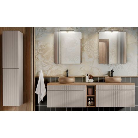 Ensemble meubles vasques + 6 éléments - 180 cm - Emblematic Cashmere - Livraison gratuite