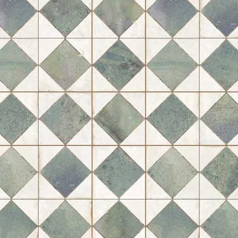 Carrelage Vintage Vert Damier 33x33x0,95 cm Solmira - Sol et mur intérieur (vendu par carton de 1,09 m²) - RO'MA CARRELAGE