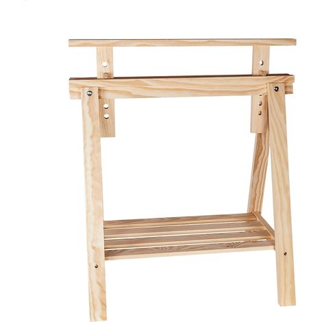 WELLHOME Caballete de altura regulable, sin barniz en madera de pino, natural 69x45x95 cm (1/2)