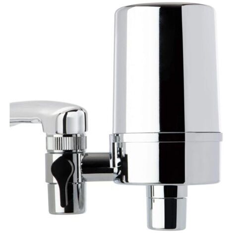 Faucet Water Filter for Kitchen, Bathroom or RV Sink, Long Life 500 Gallon, Chrome Finish (1/4)