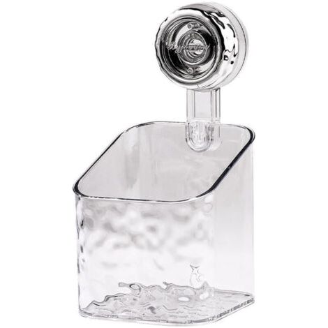 Étagère murale à ventouse pour salle de bain – Design glacier élégant, fixation renforcée par rotation, idéale pour serviettes et accessoires de toilette – Blanc (Taille S) (1/4)