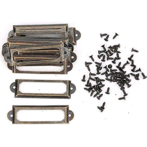 Set mit 20 Metall-Etikettenhaltern, Rahmen für Namensschilder, Türgriffe, Aktenschrankschubladen, Bürodekoration