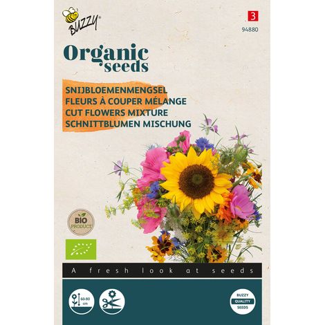 Buzzy Organic Fleurs à couper Mélange - Bio Semences - Ca. 0,5 gr