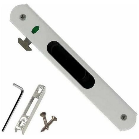 Serrure de porte coulissante - Garnitures de quincaillerie de verrouillage simple de fenêtre de porte coulissante en acier inoxydable de ménage (1/5)