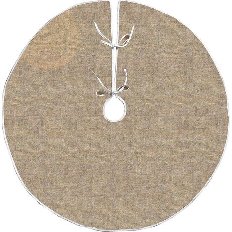 Großer runder Weihnachtsbaumrock aus Leinen-Jute (150 cm Durchmesser) (1/5)