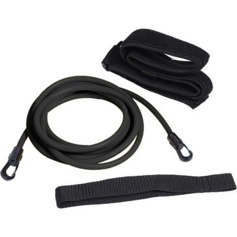 Ceinture d'entraînement de natation élastique avec corde de 4 m pour piscine, noir - Accessoire d'entraînement aquatique