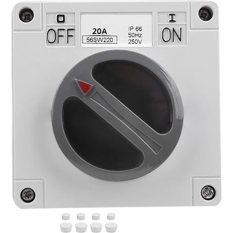Commutateur étanche 250v 2 Positions Sélecteur Rotatif Interrupteur Marche-arrêt étanche à la Poussière pour Une Utilisation En Extérieur(2P20A) (1/3)