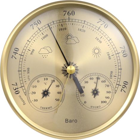 Station météo 3 en 1 : thermomètre, baromètre et hygromètre muraux – Surveillance de la température et de l'humidité (intérieur/extérieur) pour la maison et le jardin (1/5)