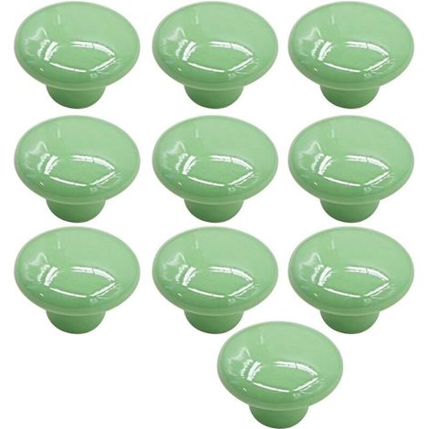 Bouton Porte 10 PCS Céramique Poignée Porte de Cuisine Armoire à Tiroirs Porte Boutons Vert 33mm-Fei Yu