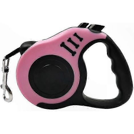 Laisse rétractable en nylon résistant de 5 m pour chiens et chats de petite, moyenne et grande taille, laisse durable pour chiot, Yorkshire Pet Supplies Rose 5m (1/5)