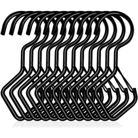 12 Stück S-Haken mit Schlaufe, stabiler Metall-S-Haken, multifunktionaler Haken, für Küche, Bad, Schlafzimmer und Büro (Schwarz) (1/5)