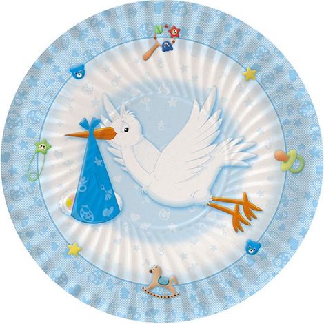 Big Party Piatti Benvenuto D 18 Cm Azzurro 8 Pz