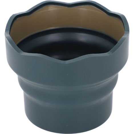 Foldable Paint Brush Washing Bucket Silicone Portable Painting Water Cup Brush Holder Cleaner for Watercolor Oil Painting Deep Green (1/5)