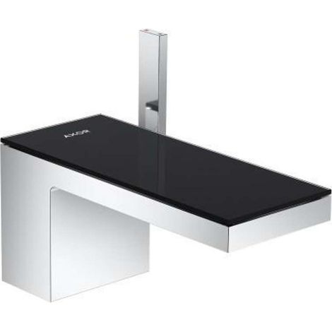 Axor MyEdition - Waschtischarmatur, mit Ablaufgarnitur Push-Open, Chrom / Schwarzglas 47010600 (1/5)