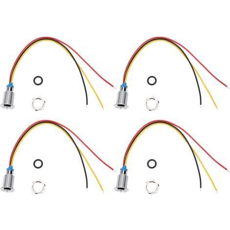 4 Kits de LEDs Rondes Pré-câblées Étanches 2 Couleurs Cathode Commune 10mm 3-6V (Rouge et Bleu) (1/5)