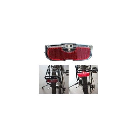 Phare arrière de vélo, réflecteur arrière pour Porte-Bagages, feu arrière réfléchissant, 80 mm à Visser/libération Facile (Batterie Non Incluse) (1/5)