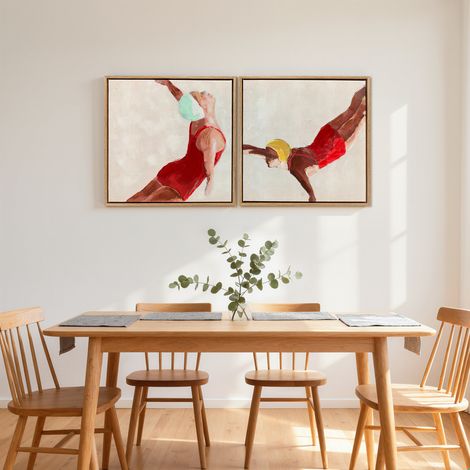 Lot de 2 Toiles Décoratives Modernes, 40x40 cm, Impression Artistique Murale avec Crochets Inclus (1/5)