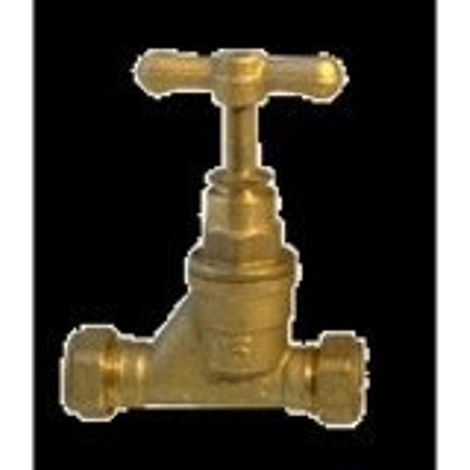 Collier d'accouplement droit vanne d'arrêt 2 x collier laiton application pour tubes cuivre 15 x 15 mm (1/2)