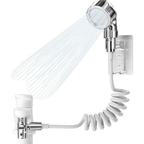 Soffione doccia adattabile per rubinetto del lavandino con tubo flessibile estensibile da 2 m, per doccia e bidet, soffione doccia per bagno, per lavare i capelli, doccia per animali domestici