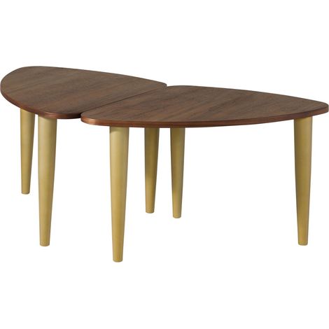 Couchtisch Nussbaum-Echtholzfurnier 120x70x45 braun lackiert BUTTERFLY 115