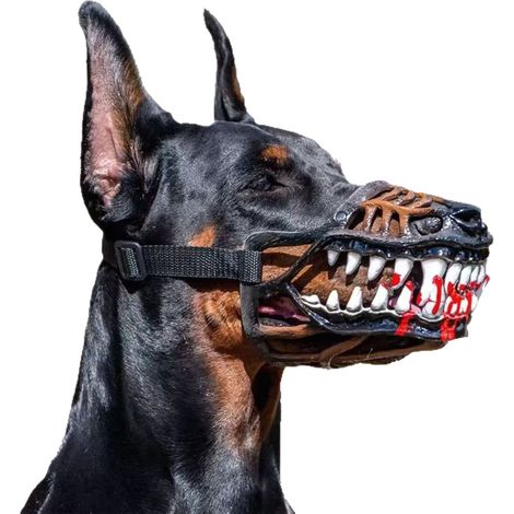 Muselière pour chien Halloween - matériau en silicone ajustable, empêche efficacement les aboiements et les morsures (taille XL) (1/4)