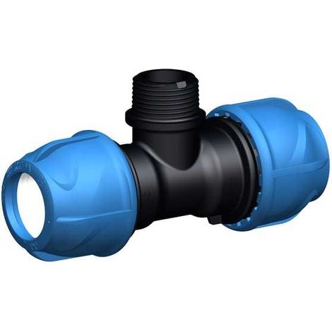 GF PIPING SYSTEMS Té de transition 90° - iJoint - Ø 63 mm filetage mâle 1"1/4