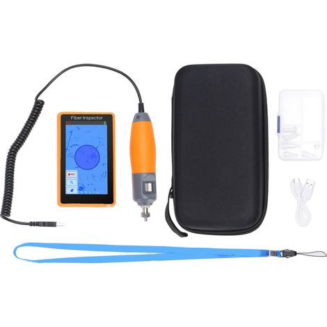 Détecteur de visage d'extrémité de fibre optique Orange 400X 5 pouces Kit d'inspection optique de sonde vidéo en temps réel avec écran tactile avec connecteur femelle SC FC ST LC (1/5)
