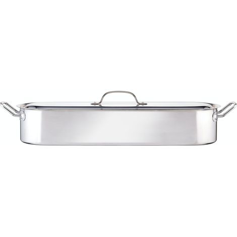 KitchenCraft Besuguera Kettle for Poaching Fish de Stainless Steel, Fish Boiling Pan, 61,5 x 18,5 x 10,5 cm - Silver