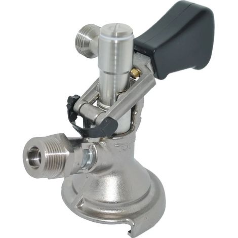 Tête de tirage pour fût à bouchon, raccord combo, sortie latérale perçage comptoir - Boisson 5/8", gaz 3/4", compatible toutes brasseries (1/2)