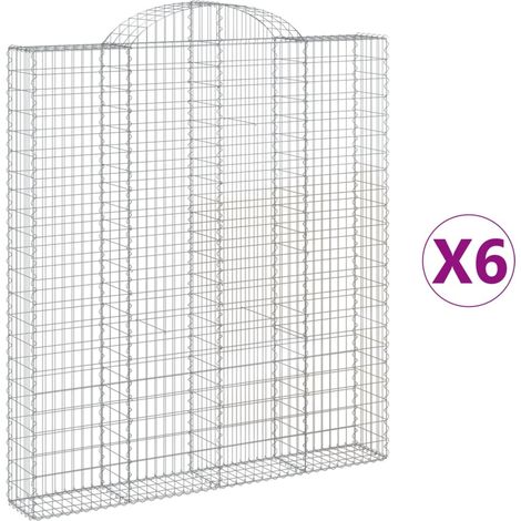 Maison Exclusive - Cestas de gaviones 6 uds forma de arco hierro