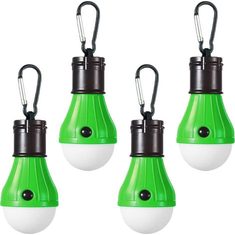 4pcs Led Lampe De Camping Lampe De Secours Extérieure Tente Lanterne De Pêche Lumière Suspendue(Vert) (1/3)