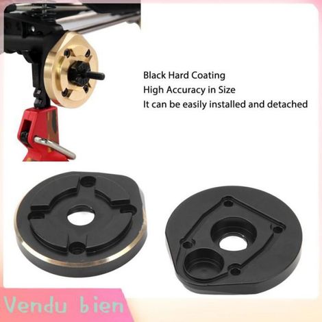 Couvercles De Portail Extérieur - Laiton - Pour Chenille Scx10 III Capra 1/10 - Noir - 2 Pièces (1/4)