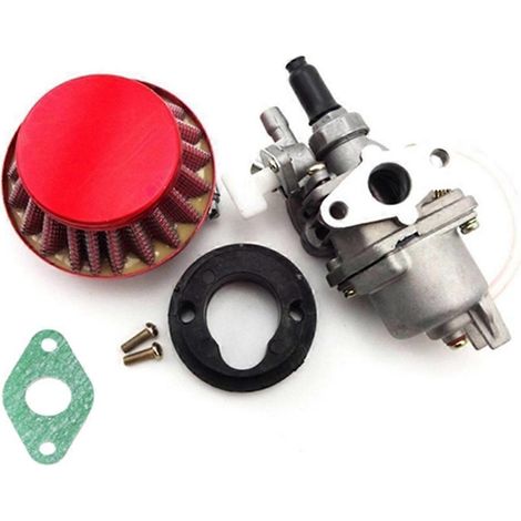 Kit filtre à air 42 mm + carburateur pour moteur 2 temps 47 cc/49 cc, mini moto, quad, dirt bike, pocket bike (rouge) (1/5)