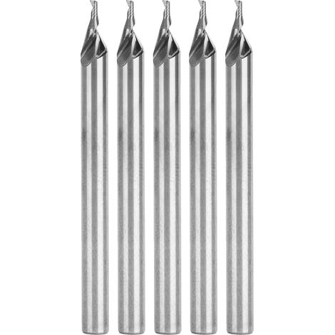 5PCS Fraise 1 Lame 3.175x1x2mm Acier Tungstène pour Machine CNC Gravure Aluminium (1/5)