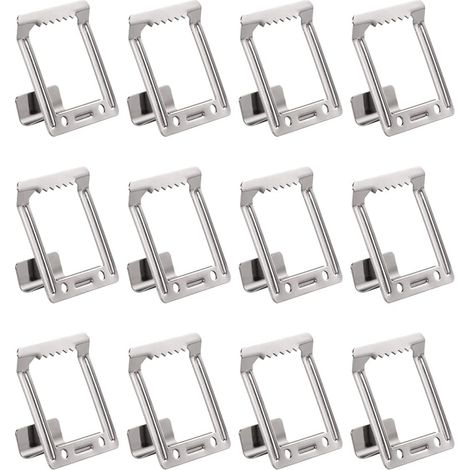 12pcs Clips pour Cadre de Tableau, Profondeur de 15mm, Crochets de Suspension pour Châssis, Fixation Métallique de Toile, Pince Sans Percer pour Fixer, Accrocher des photos, Noir Clair (1/5)