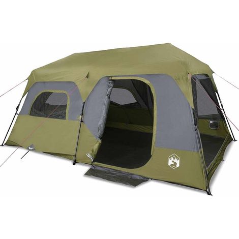 vidaXL Tienda familiar 9 personas impermeable apertura rápida verde (1/2)