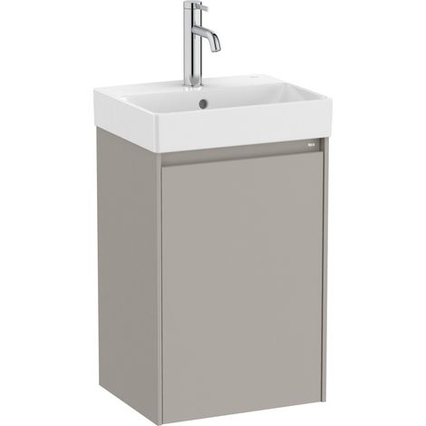 Pack Unik mueble de una puerta + lavabo para grifería centrada ONA - ROCA Color: Gris arenado