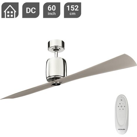 Afwerking: gepolijst nikkel Materiaal: staal Hoogte: 41cm Doorsnede: 152cm Lamptype: Gewicht: 7,5kg Wattage (max): Ventilator: laag 4,2 W 32,4 W hoog (1/5)