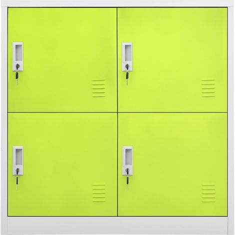 Armoire à casier Vestiaire Rangements Gris clair et vert 90x45x92,5 cm Acier -81490 (1/5)