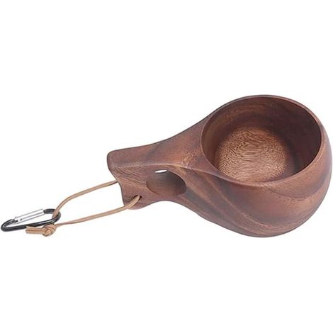 Taza de café/taza de madera, taza café madera hecha mano asa, jarra madera, jarra madera portátil, jarra cerveza madera ecológica, marrón claro (1/5)