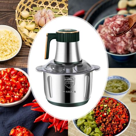 5L electric meat grinder made of 304 stainless steel, 500W power, food processor (green)