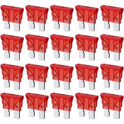 Fusibles Automobiles Standard 10A, Fusibles à Lame ATC ATO 10A pour Camping-Car, Camion, SUV, Camping-Car (Lot de 20 Pièces) (1/4)