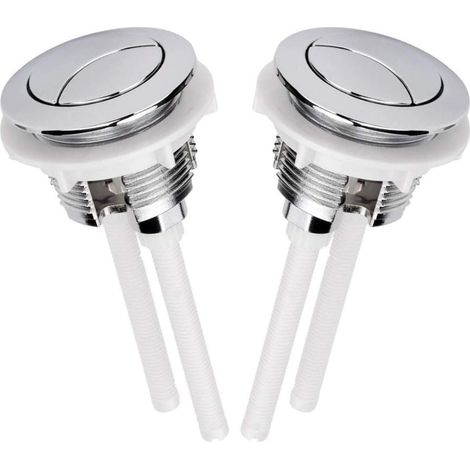 2 Bouton-poussoir double, 38 mm, chromé, haute pression, pour réservoir de toilette, salle de bain (1/5)