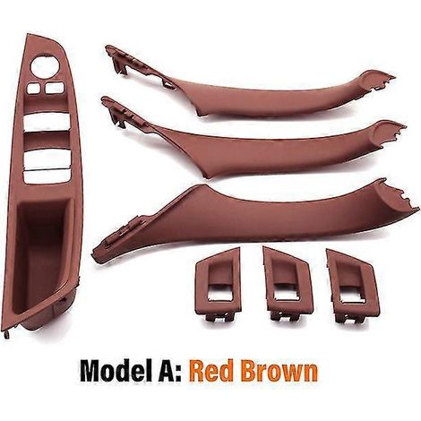Ensemble de poignées de porte intérieures beige et noir pour BMW Série 5 F10 F11 520i 523i 525i 528i 530i (conduite à gauche) - Poignées de porte intérieures - Rouge-brun (1/5)
