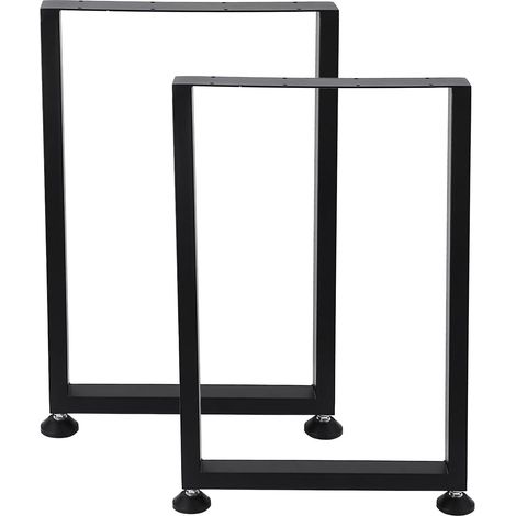 Lot de 2 Pieds de Table Métal,Pied de Table Industriel en Fer pour Table a Manger,Table Basse,Plan de Travail,Noir (45x71CM) (1/5)